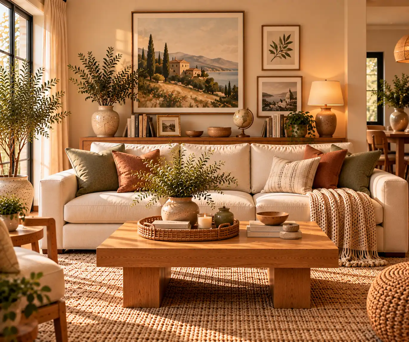 Personalized modern home with artwork, books, photographs, and meaningful decor.